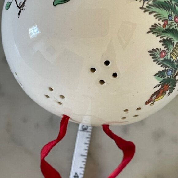 SPODE Christmas Tree Pompadour Hanging Porcelain Ball Vintage - Picture 10 of 11